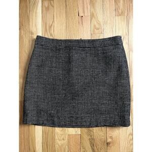 Gap Black White Tweed Exposed Zipper Wool blend Mini Skirt Woman Y2K (size 4)